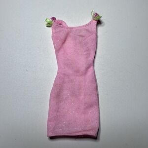 Vtg Barbie Doll Rose Pink Slim Dress